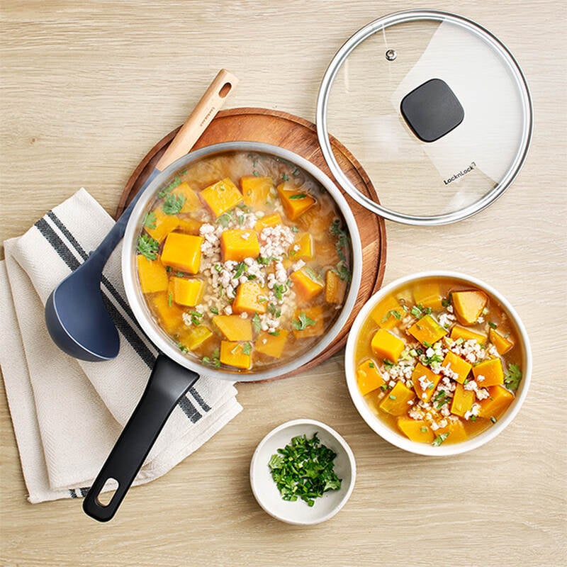 Nồi, Chảo Inox LocknLock Daily STS PPW thân bằng thép không gỉ 304, kèm nắp kính trong suốt, tay cầm chịu nhiệt image number null